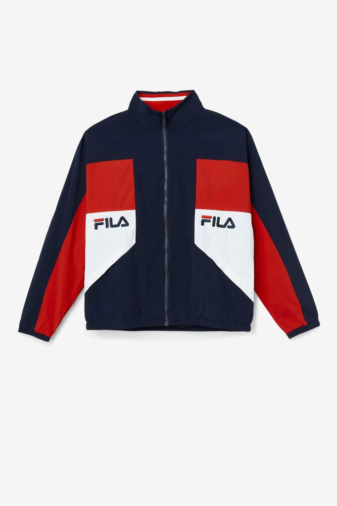 Fila Obasi Wind Navy/Red/White Jacket Mens - NZ 43021-TPKU